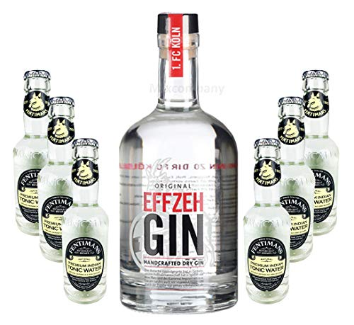 Effzeh Handcrafted Dry Gin 0,5l 500ml (42% Vol) + 6xFentimans Premium Indian Tonic Water 0,2l MEHRWEG inkl. Pfand Gin Tonic Bar- [Enthält Sulfite] von Fentimans-Fentimans