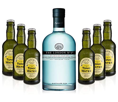 Gin Tonic Set - The London N1 Blue Gin 0,7l 700ml (47% Vol) + 6x Fentimans Tonic Water 200ml inkl. Pfand MEHRWEG von Fentimans-Fentimans