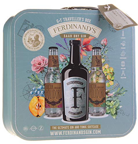 FERDINAND'S G&T Suitcase mit 2 Fl. Tonic Water (DR. Polidori Dry Tonic + Cucumber Tonic) Spirituose, (1 x 500 ml / 2 x 200 ml) von Ferdinand´s