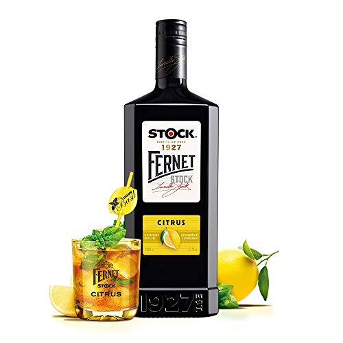 Fernet Stock Citrus Aromatischer Tschechischer Kräuterlikör mit Citrus Geschmack (1 x 1 Liter) von Fernet Stock