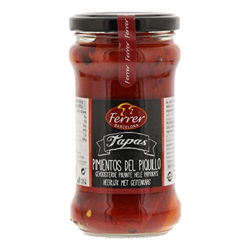 Ferrer Whole Roasted Red Piquillo Peppers with Garlic 290g von NIANWUDU