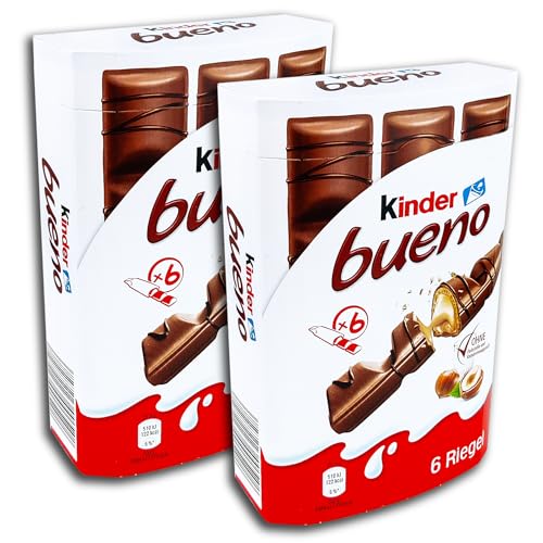 2 er Pack Ferreo kinder bueno 2 x 129 g (2 x 6 Einzelriegel) Schokoriegel von FERRERO KÜSSCHEN