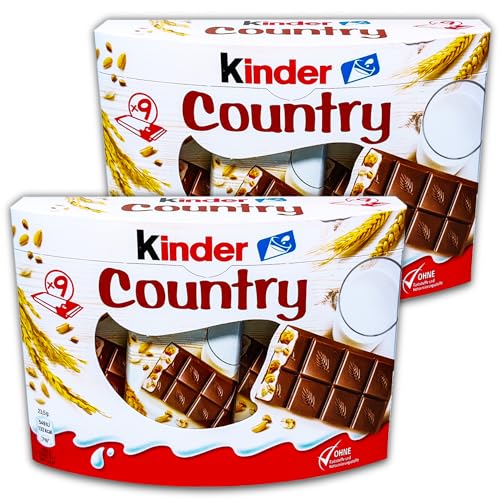 2 er Pack Kinder Country Riegel 2 x 9er Pack (2x 221,5 g) Schokoriegel von FERRERO KÜSSCHEN