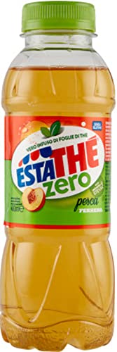 24x Ferrero Estathe Pesca Zero Eistee Pfirsich - Tee - Aufguss Erfrischendes Getränk ohne Zucker 40 cl mit Stevia-Extrakt von Ferrero