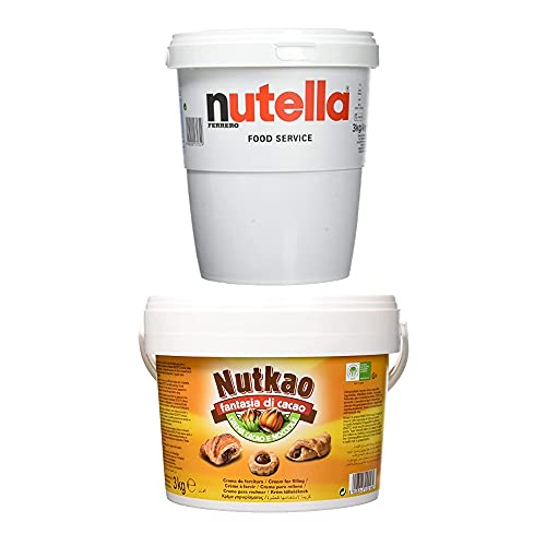 3 kg Jumbo Becher Nutella Ferrerro Brotaufstrich XXL Nougatcreme Ferrero + Nutkao Kakao und Haselnuss Schokolade 3Kg von Ferrero