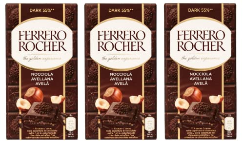 3x Ferrero Rocher Nocciola Dark 55% Tafel Zartbitter Dunkler Schokoriegel gefüllt mit Haselnüssen 90g 3x Ferrero Rocher Nocciola Dark 55% Tafel Zartbitter Dunkler Schokoriegel gefüllt mit Haselnüssen 90g von Ferrero