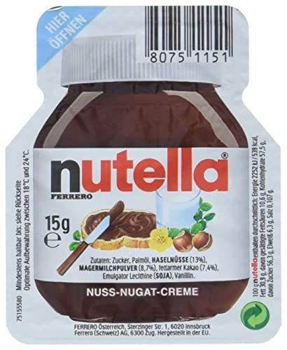 40x Ferrero Nutella Nuss-Nougat-Creme Brotaufstrich Portionspackung 15g von Ferrero