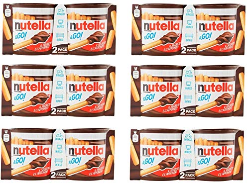 6x Ferrero Nutella &GO Snack auf Basis von Haselnuss- und Kakao-Streichcreme und knusprige herzhafte Kekse ( 2 x 48g ) von Ferrero
