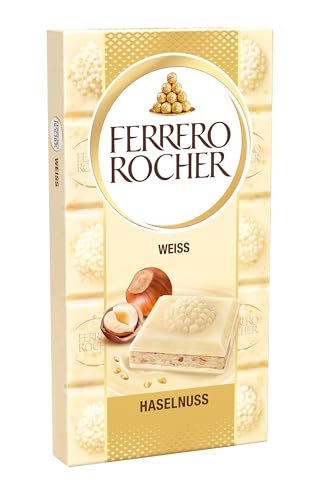 Ferrero Rocher Tafel – Weiße Schokolade mit Haselnuss – 1 x 90 g Schokoladentafel von Ferrero