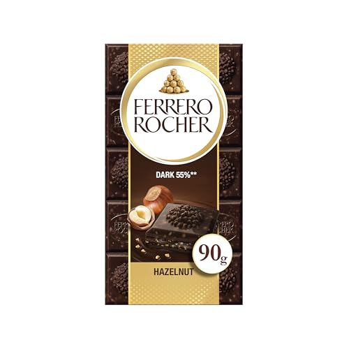 Ferrero Rocher Tafel – Zartbitter Schokolade mit Haselnuss – 55 Prozent Kakao im Schokoladenmantel – 1 x 90 g Schokoladentafel von Ferrero