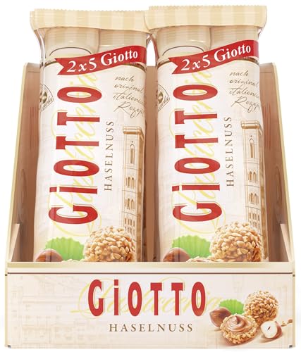 GiOTTO –-Gebäckspezialität nach original italienischem Rezept – Waffelhülle, Milch-Haselnuss-Creme-Füllung und Ummantelung aus Haselnuss-Stückchen – 10x 21,5g GiOTTO –-Gebäckspezialität nach original italienischem Rezept – Waffelhülle, Milch-Haselnuss-Creme-Füllung und Ummantelung aus Haselnuss-Stückchen – 10x 21,5g von Ferrero
