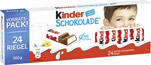 kinder Schokolade – Schokoriegel aus gefüllter Vollmilchschokolade – 1 Packung mit je 24 Einzelriegeln (24 x 12,5 g) von Ferrero