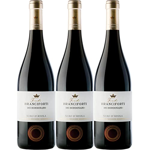 Branciforti dei Bordonaro Nero d´Avola Terre Siciliane IGT Rotwein Wein Italien I FeinWert Paket (3 x 0,75l) von Feudi Branciforti del Bordano