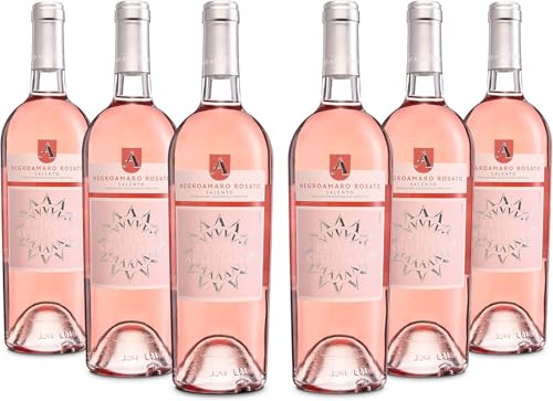 Feudo Apuliano Negroamaro Rosato Salento IGP, Rosé mit Frischem Geschmack mit Noten von Zitrusfrüchten im Abgang und einem Fruchtigen Bouquet, 12,5 % Vol., Karton mit 6 Flaschen mit jeweils 750 ml Feudo Apuliano Negroamaro Rosato Salento IGP, Rosé mit Frischem Geschmack mit Noten von Zitrusfrüchten im Abgang und einem Fruchtigen Bouquet, 12,5 % Vol., Karton mit 6 Flaschen mit jeweils 750 ml von Feudo Apuliano