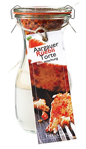 Backmischung im Weckglas für Aargauer Rüebli Torte Mini ( 250ml ) - Zutaten im Weckglas für die einfache Zubereitung – Gourmet Back-Mischung von Feuer & Glas von Feuer und Glas