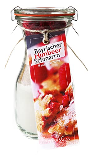 Backmischung im Weckglas für Bayrischen Himbeer Schmarrn Mini ( 250ml ) - Zutaten im Weckglas für die einfache Zubereitung – Gourmet Back-Mischung von Feuer & Glas von Feuer und Glas
