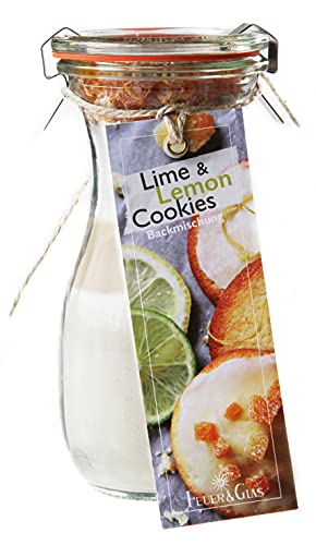 Backmischung im Weckglas für Lime & Lemon Cookies Mini ( 250ml ) - Zutaten im Weckglas für die einfache Zubereitung – Gourmet Back-Mischung von Feuer & Glas von Feuer und Glas