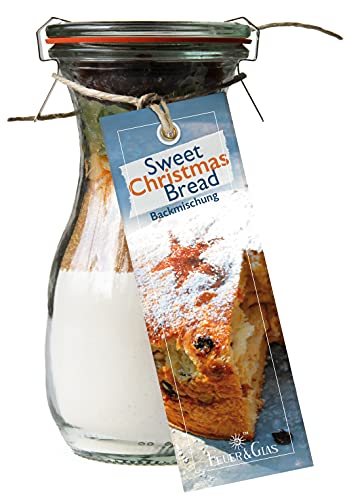 Backmischung im Weckglas für Sweet Christmas Bread Mini ( 250ml ) - Zutaten im Weckglas für die einfache Zubereitung – Gourmet Back-Mischung von Feuer & Glas von Feuer und Glas