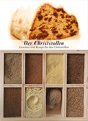 Der Christstollen – 8 Gewürze für das Weihnachtsgebäck (54g) – in einem schönen Holzkästchen – mit Rezept und Einkaufsliste – Geschenkidee für Feinschmecker – von Feuer & Glas von Feuer und Glas