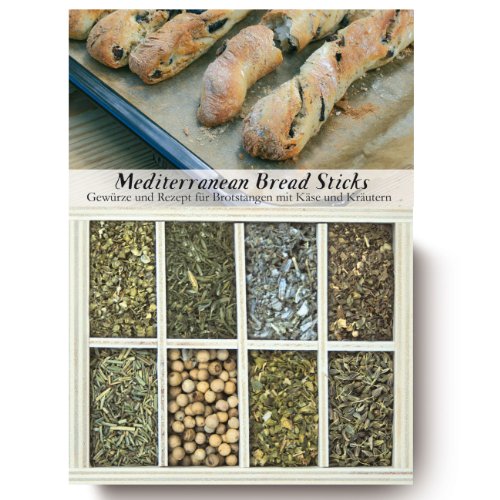 Mediterrane Bread Sticks – 8 Gewürze Set für die Brotstangen mit Käse und Kräutern (30g) von Feuer und Glas