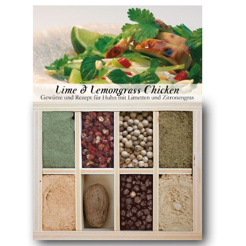 Lime & Lemongrass Chicken – 8 Gewürze Set für die asiatischen Hähnchenschenkel (55g) – in einer schönen Holzbox – mit Rezept und Einkaufsliste – Geschenkidee für Feinschmecker von Feuer & Glas Lime & Lemongrass Chicken – 8 Gewürze Set für die asiatischen Hähnchenschenkel (55g) – in einer schönen Holzbox – mit Rezept und Einkaufsliste – Geschenkidee für Feinschmecker von Feuer & Glas von Feuer und Glas