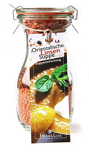 Orientalische Linsensuppe Mini ( 250ml ) - Zutaten im Weckglas für die einfache Zubereitung – Gourmet-Mischung von Feuer & Glas von Feuer und Glas