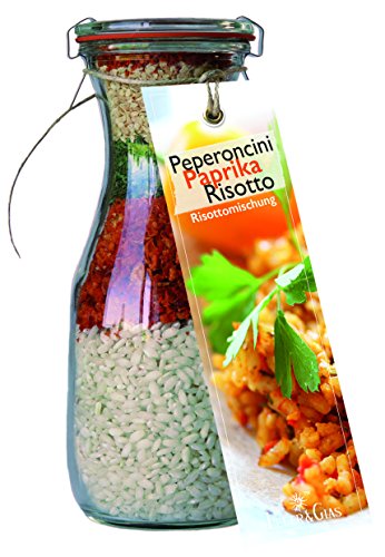 Gourmet Fertigmischung für Paprika Peperocini Risotto – Raffinierte Rezeptideen im Glas für leckere Gerichte – Risotto-Reis mit Gemüse und Kräutern zum Kochen oder Verschenken – von Feuer & Glas von Feuer und Glas