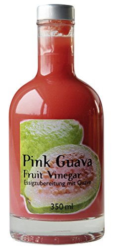 Pink Guave-Essig – Als feinschmecker Frucht-Essig-Geschenk-Set – Pink Guava Fruit Vinegar – Super geeignet als Salat-Essig – Aus dem guten rosafarbenen Guavenpüree – von Feuer & Glas von Feuer und Glas