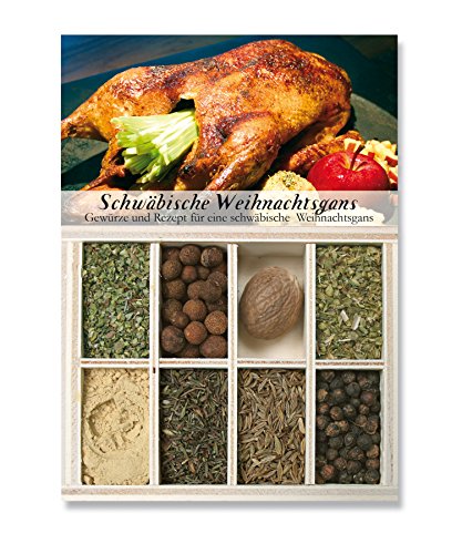 Schwäbische Weihnachtsgans – 8 Gewürze Set für die Weihnachtsgans aus dem Schwabenland(44g) – in einem schönen Holzkästchen – mit Rezept und Einkaufsliste – Geschenkidee für Feinschmecker von Feuer & Glas von Feuer und Glas