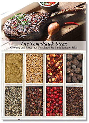 The Tomahawk Steak – 8 Gewürze Set für ein mächtiges Steak (52g) – in einer schönen Holzbox – mit Rezept und Einkaufsliste – Geschenkidee für Männer und Feinschmecker von Feuer & Glas von Feuer und Glas