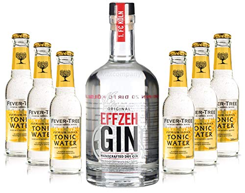 Effzeh Handcrafted Dry Gin 0,5l 500ml (42% Vol) + 6xFever-Tree Premium Indian Tonic Water 0,2l MEHRWEG inkl. Pfand- [Enthält Sulfite] von Fever-Tree-Fever-Tree