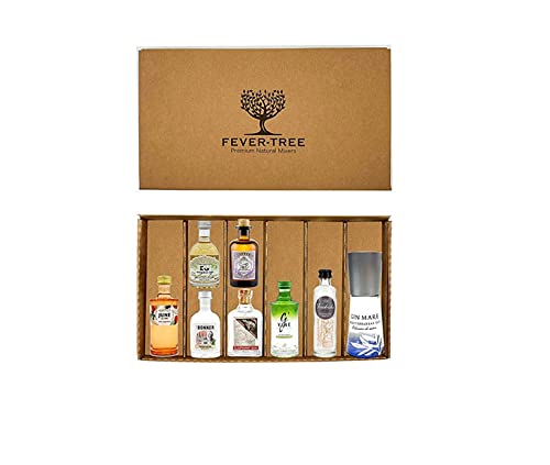 Gin Probierset Geschenkset - 8x verschiedene Gin Minis + Fever-Tree Geschenkbox von Fever-Tree-Fever-Tree