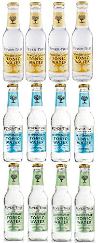 12 Flaschen Fever-Tree 3 Sorten Mix a 0,2 L ink. MEHRWEG Pfand (4 x Indian Tonic Water, 4x Mediterran, 4x Edelflower) von FEVER-TREE
