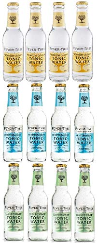 12 Flaschen Fever-Tree 3 Sorten Mix a 0,2 L ink. MEHRWEG Pfand (4 x Indian Tonic Water, 4x Mediterran, 4x Edelflower) von FEVER-TREE