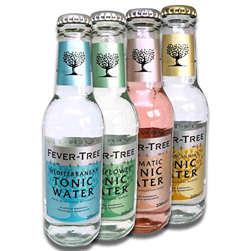 Fever-Tree Set Tonic Water, 1x Mediterranean, 1 x Premium Indian, 1 x Aromatic, 1 x Elderflower (4 Flaschen Mix) von FEVER-TREE