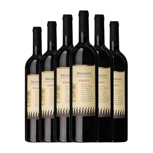 Fiamme Nere Brindisi Reserve 75 cl Rotwein (Karton mit 6 Flaschen von 75 cl) von Fiamme Nere