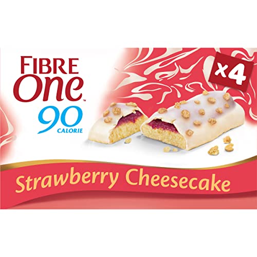 Fibre One Käsekuchenriegel mit Erdbeergeschmack, 90 Kalorien, 4 x 25 g (100 g) von Fibre One