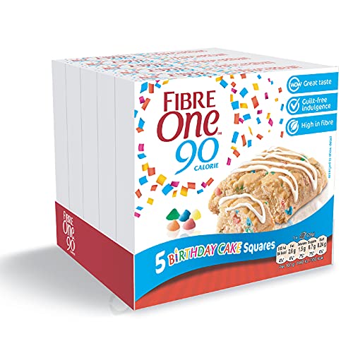 Fibre One Quadratische Geburtstagstorte mit 90 Kalorien, 5 x 24 g, 5 Stück von Fibre One
