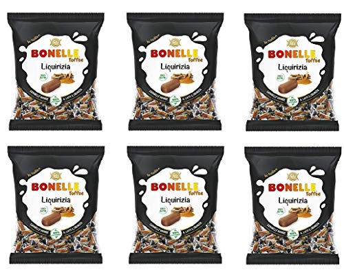 6x Fida Bonelle Toffee Liquirizia weiche Milch und Lakritz Bonbons Gluten-frei 150g Beutel von Fida