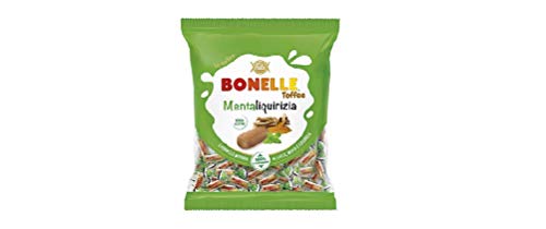 Fida Bonelle Mentaliquirizia weiche Bonbons mit Milch, Minze und Lakritz Gluten frei 150g Beutel geeignet für Vegetarier von Fida