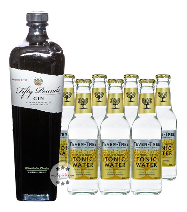 Fifty Pounds Gin & Fever-Tree Indian Tonic Set (43,5 % Vol., 2,1 Liter) von Fifty Pounds Gin