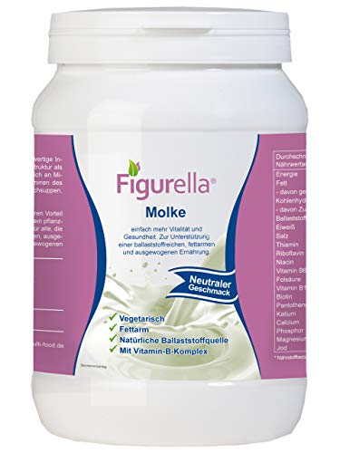 Abnehmen mit Molke | 750 g fettarmes Süßmolkenpulver für Diät, Trennkost, Fastenkur, Badezusatz | Der Vital-Shake und Wellnessdrink | Figurella Molke (Neutral 750 g) von Figurella