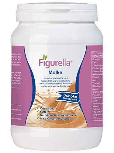 Abnehmen mit Molke | 750 g fettarmes Süßmolkenpulver für Diät, Trennkost, Fastenkur, Badezusatz | Der Vital-Shake und Wellnessdrink | Figurella Molke (Schokolade 750 g) von Figurella