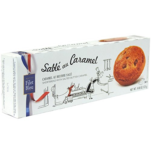 Filet Bleu - Sable au Caramel - Shortbread with Salted Butter Caramel - 125g (Case of 12) von Filet Bleu