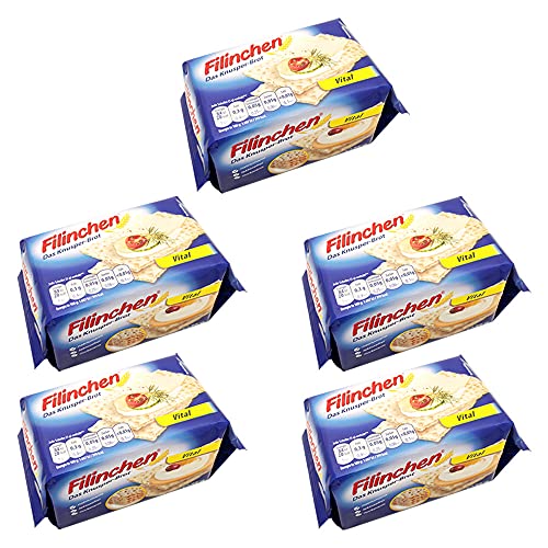 5er Pack Filinchen Das Knusper-Brot Vital 5 x 75 g Snack zuckerarm laktosefrei natriumarm von Filinchen