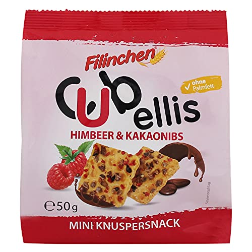 Filinchen Cubellis Himbeere & Kakaonibs 50 g Minis Knusperbrot Snack Knabberzeug von Filinchen