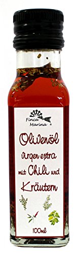 Chiliöl mit Kräutern 100ml aus der Finca Marina Gewürzmanufaktur Chiliöl mit Kräutern 100ml aus der Finca Marina Gewürzmanufaktur von Finca Marina