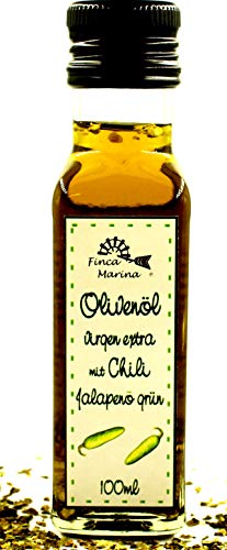 Chiliöl mit grünem Jalapeno Chili 100ml aus der Finca Marina Gewürzmanufaktur von Finca Marina