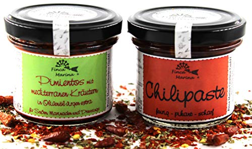 Chiliset mit Chilipaste und Pimientos in Olivenöl aus der Finca Marina Gewürzmanufaktur von Finca Marina