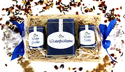 Feines Winterset im Körbchen mit Wintersalz, Winterzucker und Winterfrüchtetee aus der Finca Marina Gewürzmanufaktur Feines Winterset im Körbchen mit Wintersalz, Winterzucker und Winterfrüchtetee aus der Finca Marina Gewürzmanufaktur von Finca Marina